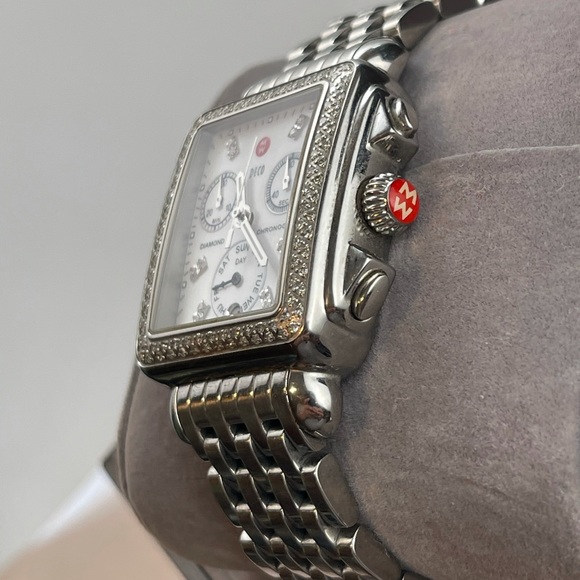 Authentic Michele Deco Diamonds Chronograph watch like new main image 5